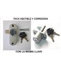 Pack Cerradura Abatible y Corredera Misma llave