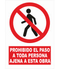 Cartel Nº3015 PROHIBIDO PERSONAS AJENAS 29,7x21 CM