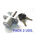Cerradura de ventanas correderas Blanco PACK 2 - LLAVES IGUALES