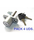 Cerradura de ventanas correderas Blanco PACK 2 - LLAVES IGUALES