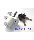 Cerradura de ventanas correderas Blanco PACK 2 - LLAVES IGUALES