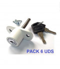Cerradura de ventanas correderas Blanco PACK 2 - LLAVES IGUALES