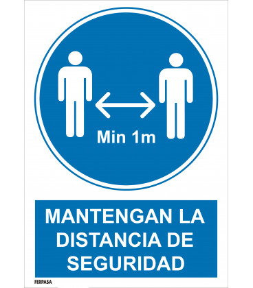 Cartel Distancia seguridad 1m