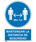 Cartel Distancia seguridad 1m