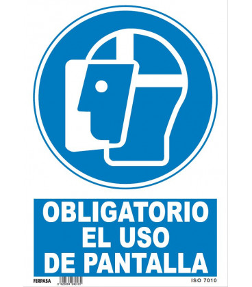 CARTEL OBLIGATORIO EL USO DE PANTALLA