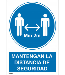 Cartel Distancia seguridad 1m