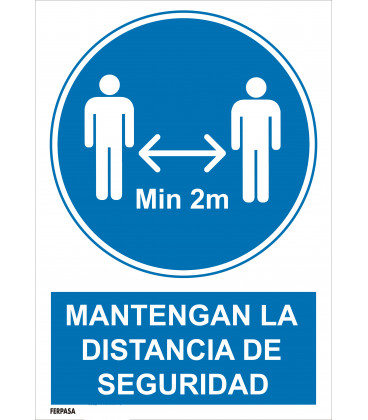 Cartel Distancia seguridad 1m