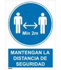 Cartel Distancia seguridad 1m