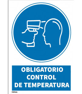 Cartel obligatorio control temperatura