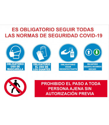 Cartel obligatorio control temperatura