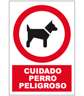 Cartel Nº3030 Cuidado Perro Peligroso