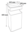 Papelera Rectangular Acero Inox.