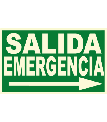 CARTEL SALIDA EMERGENCIA FLECHA DCHA