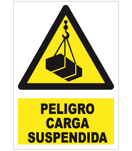 CARTEL PELIGRO CARGA SUSPENDIDA