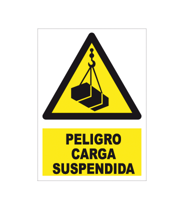 CARTEL PELIGRO CARGA SUSPENDIDA