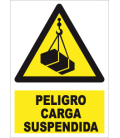 Cartel Nº7003 PELIGRO CARGA SUSPENDIDA 29,7x21 CM