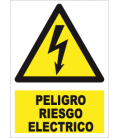 Cartel Nº7000 PELIGRO RIESGO ELECTRICO 29,7x21 CM