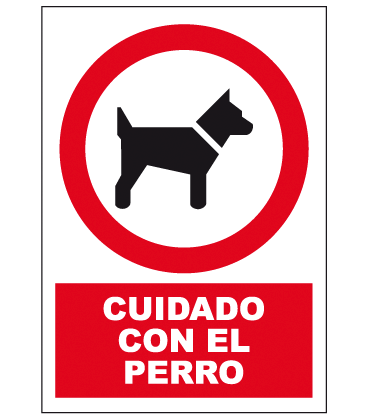 CARTEL CUIDADO CON EL PERRO GR