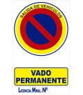 Señal Cartel Vado Permanente 50x30 cm